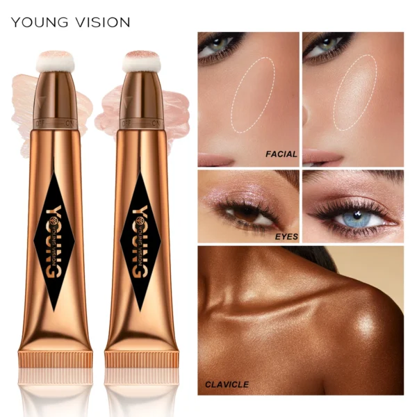 YOUNG VISION air cushion, powder blusher, high gloss stick, makeup liquid, rouge, 6 colors optional - Image 4