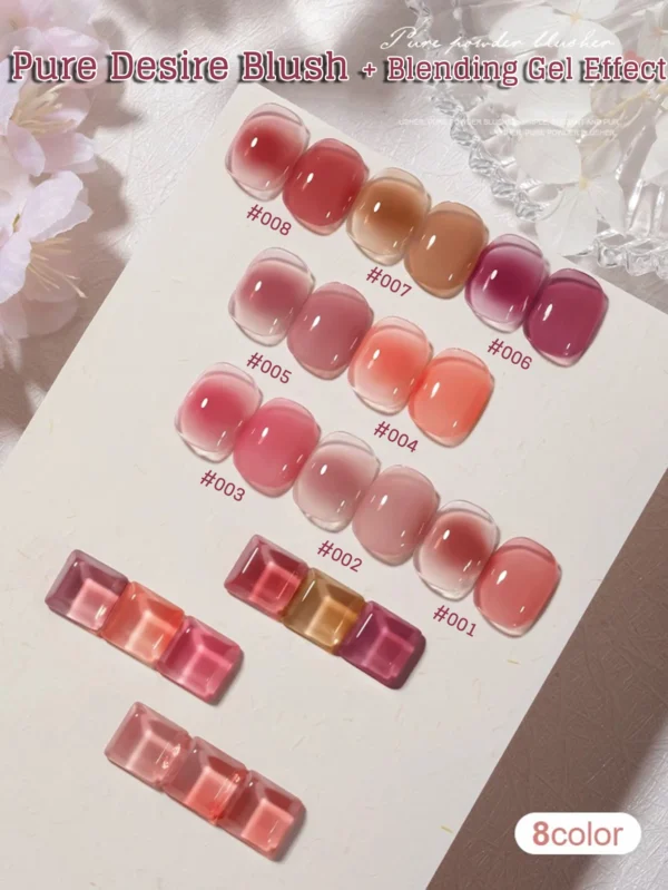 MIANEL 1-24pcs 12ML Pure Desire Blush Jelly Gel Nail Polish Whitening Ice-clear Nude Nail Polish Pink Nails Summer Nails - Image 3