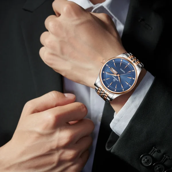 PENGAGAR Luxury Watch 2025 New Business Waterproof Male Clock Luminous DateStainless Steel Square Quartz Men Watch reloj hombre - Image 5