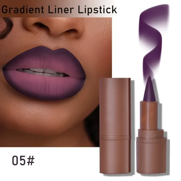 Maroon Gradient Matte Lipstick Crayon Lip Liner pencil,Flawless Contour Gradual Ombre Effect lipstick for Women - Image 5