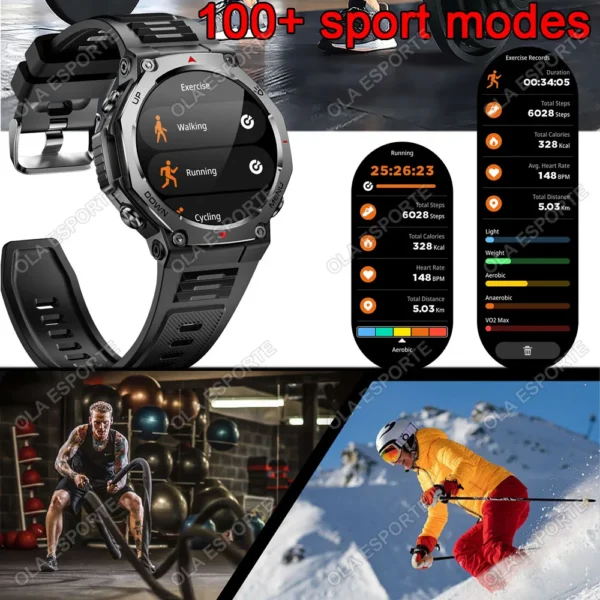 Swim Smart Watch Waterproof Flashlight Amoled Sport GPS T-Rex 3 Smart Watch Men Women 100+ Sport Modes for Xiaomi Watch Amazfit - Image 6