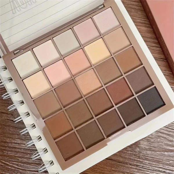 25 Color Eyeshadow Palette - Neutral Gray and Brown Earthy Tone Coffee and Chocolate Style Makeup Shadows for Eyes Maquiagem - Image 2
