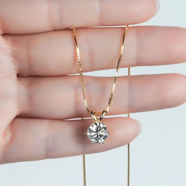 Classic 0.5CT-5CT D Moissanite Pendant Necklace Adjustable Chain 925 Silver for Women GRA Certificate 2CT 3CT 4CT Lab Diamond