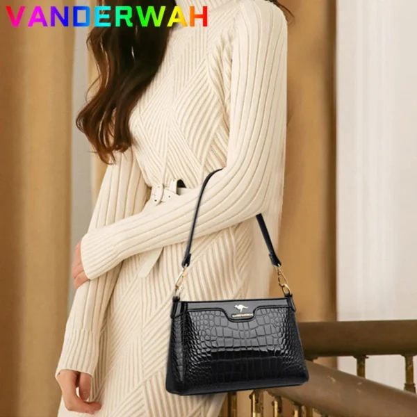 Luxury Crocodile Patent Leather Shoulder Crossbody Bag for Women 2024 Designer Handbag and Purse Female Small Phone Sac A Main - Image 3