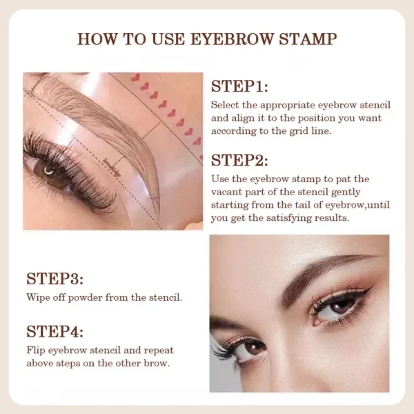 Eyebrow Powder Stamp Shaping Kit Waterproof Long Lasting Makeup Brushes eyebrow paint pencil Eye Brows Stencil Korean Cosmetics - Image 5