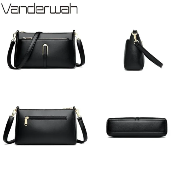 Women Solid Color Shoulder Bags Luxury Designer Purse Ladies Quality Leather Crossbody Bag Messenger Commuting Bolsos Bandolera - Image 5