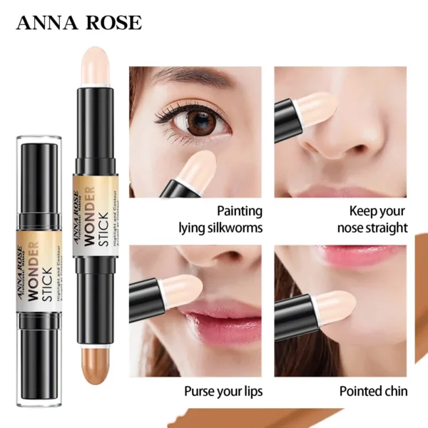 Double-ended contour stick, highlighter, waterproof and sweatproof, high nose bridge, face slimming nose contour pen for novices - Image 5