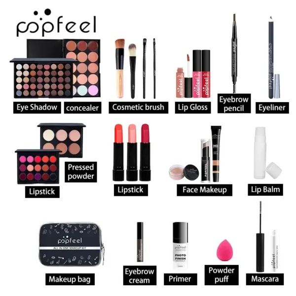 POPFEEL All In One Makeup Kit for Women Full Kit Set, All in One Makeup Sets Include Eyebrow Eyeliner Eyeshadow - Image 4
