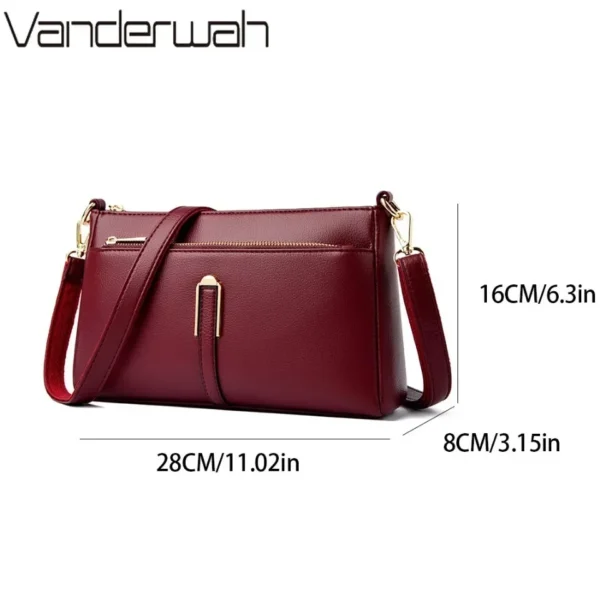 Women Solid Color Shoulder Bags Luxury Designer Purse Ladies Quality Leather Crossbody Bag Messenger Commuting Bolsos Bandolera - Image 4