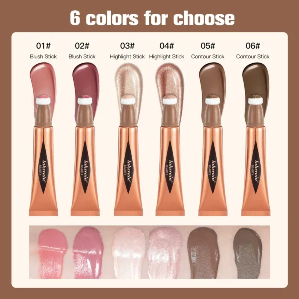 Liquid Contouring Highlighter Stick Matte Brightening Primer Highlighter Nose Shadow Silhouette Small V Face Blush Highlight - Image 5