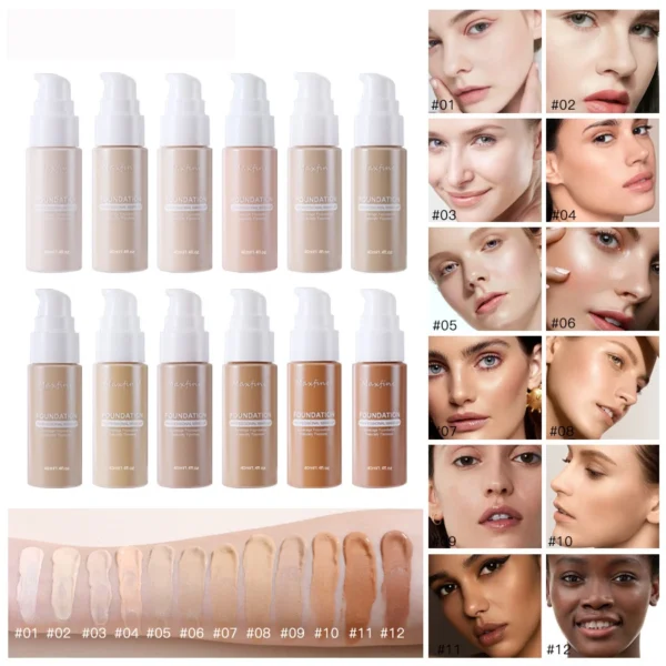 Liquid Foundation Effective Concealer Waterproof Sweat-resistant Makeup Professional Cosmetics - Image 2