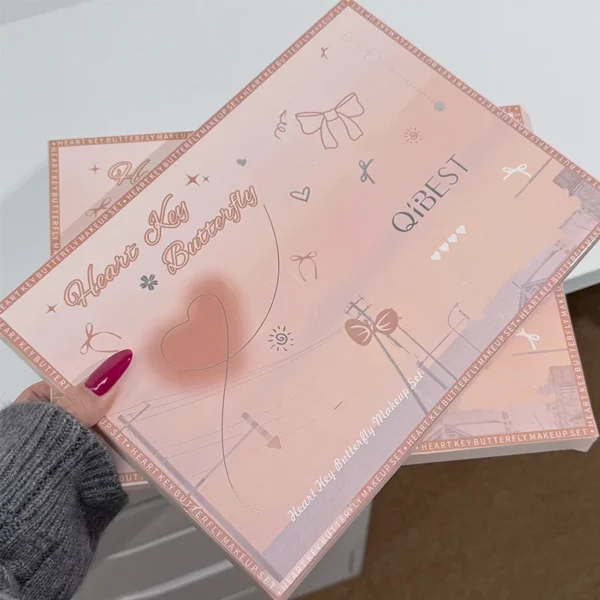 Makeup Gift Box Butterfly Bow Heart Limited Lipstick Powder Blush Eyeshadow Makeup Gift Box Set And Necklace Gifts For Women - Image 2