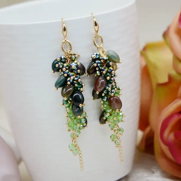 2025 New Drop Shape Long Tassel Earrings Ethnic Style Exaggerated Glass Crystal Earrings Bohemian Accessories for Women - Image 3