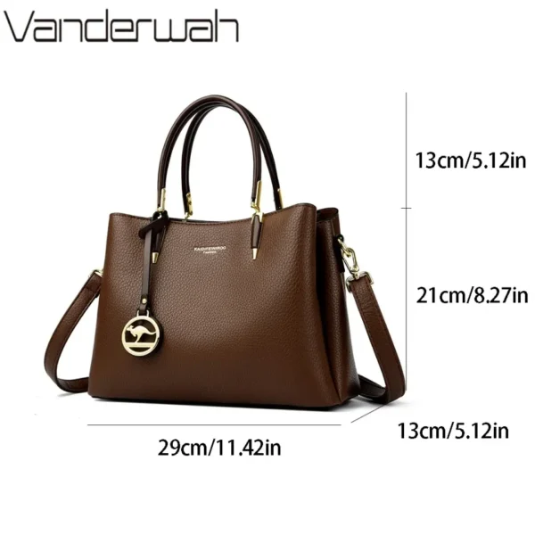 VANDERWAH Luxury Women's Handbags High Quality Soft Leather Shoulder Crossbody Bags Ladies Casual Tote Bag Purse Fashion Sac - Image 4