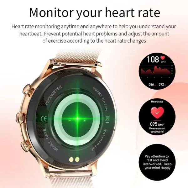 Fashion Luxury Smart Watch Women Bluetooth Call Blood Pressure DIY Custom Sport Fitness Waterproof Smart watches For Women Gift - Image 4