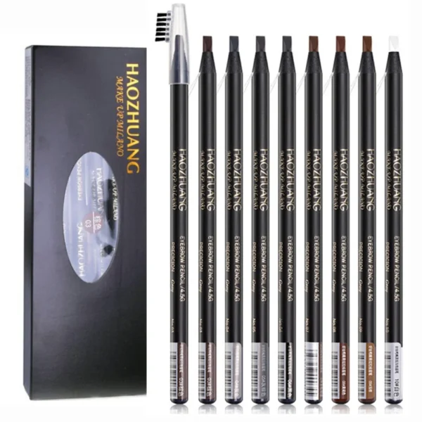 HAOZHUANG Waterproof Long Lasting Eyebrow Pencils with Soft Brush Eyebrows Makeup Tool Permanent Makeup Tattoo Accessories