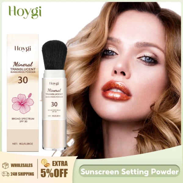 HOYGI Sunscreen Setting Powder Spf 30 Protection Oil Control Waterproof Sweat Proof Full Coverage Lasting Powder Cosmetics 8g