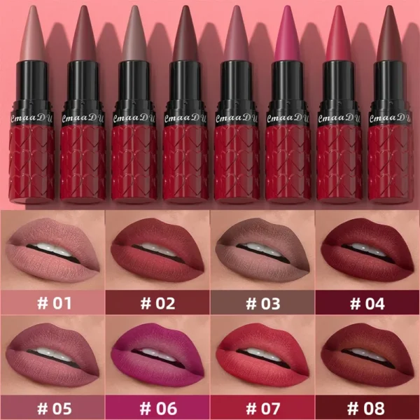 Velvet Matte Lipstick Pencil Waterproof Long-Lasting Sexy Nude Red Brown Non-Sticky Solid Lip Gloss Lip Liner Makeup - Image 4