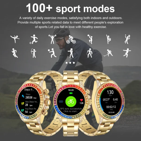 Lige Watches For Men Luxury Stainless Steel Band Watch Diamond-Studded Business Smart Watches Waterproof Analog Quartz Watch+Box - Image 2