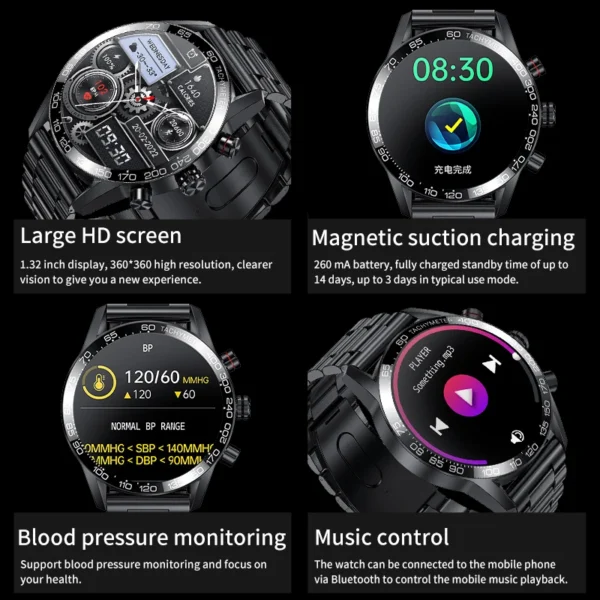 LIGE Business Watch For Men Smart Watch AMOLED HD Screen Smartwatch Bluetooth Calling IP67 Waterproof Smart Bracelet Full Touch - Image 6