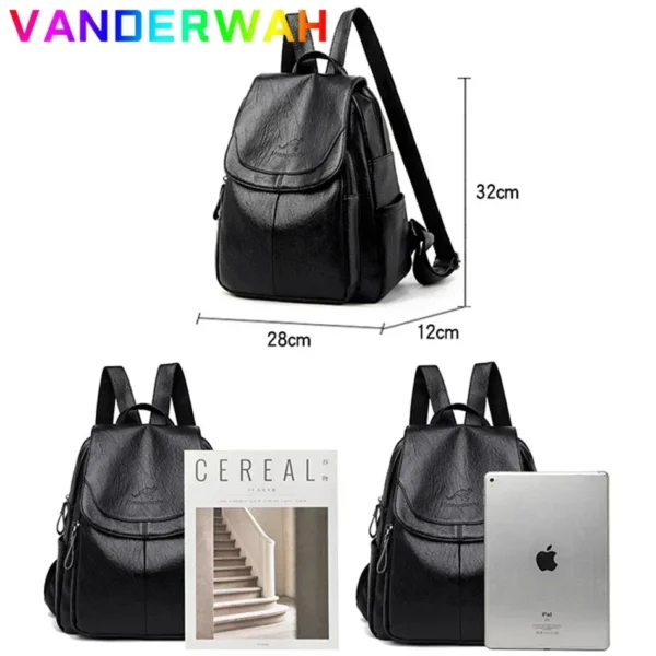 Genuine Women Leather Backpack Fashion Female Shoulder Bag Sac a Dos Ladies Bagpack Mochilas School Bags For Teenage Girls 2024 - Image 5