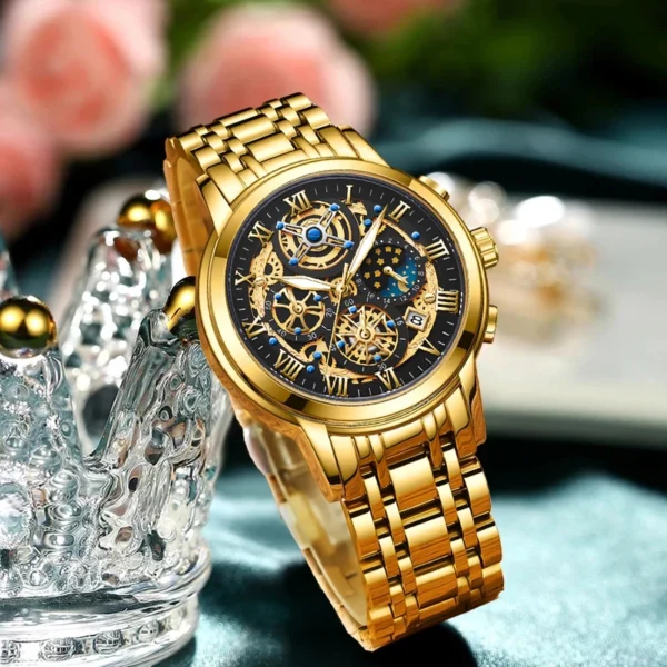 LIGE 2024 New Fashion Gold Women Watch Top Brand Luxury Waterproof Watches for Women Sport Quartz Chronograph Relogio Feminino - Image 2