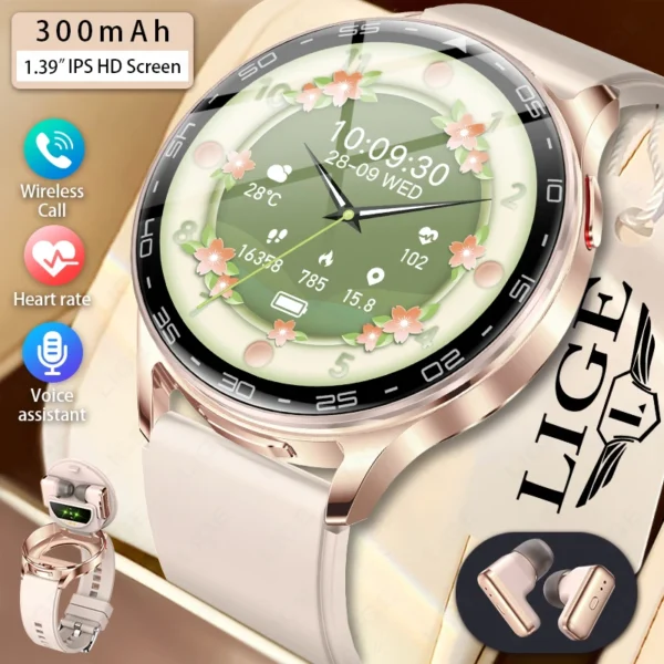 LIGE Fashion Smartwatch Women Health Sleep Monitor Bluetooth Call 360*360 HD Screen Reloj Sports Fitness Tracker Smart Watch Men