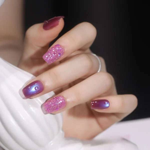 1-12pcs PSK Summer New Popular Super Flash Broken Drill Gel Nail Polish 2025 Wishing Star Sequin Gel Series Nail Art For Party - Image 3