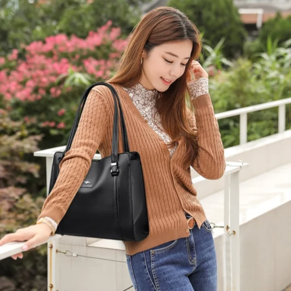 Genuine Brand High Quality Pu Leather Casual Tote Luxury Handbags Women Bags Designer Shoulder Top-handle Bags for Women Sac - Image 3