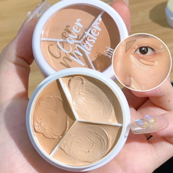 XIXI Pure Holding Makeup Three Color Concealer Spot Ae Print Repair Foundation Dark circles are not easy to stick powder - Image 6