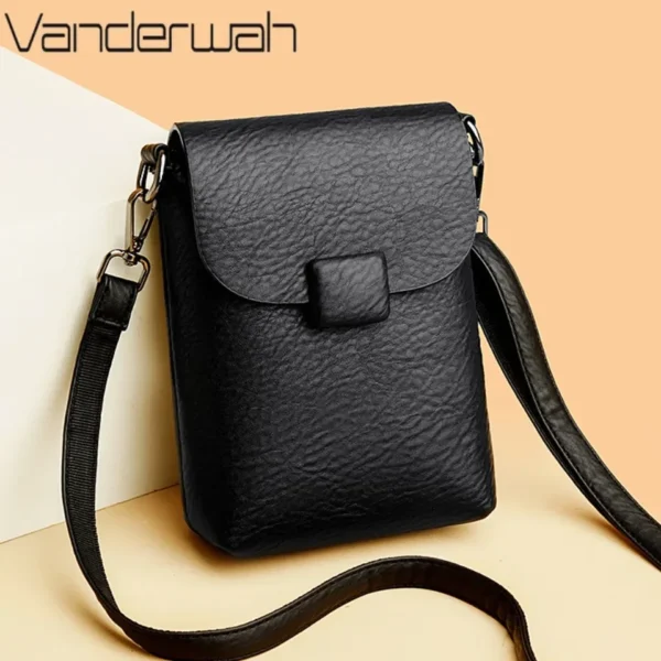 Small Phone Bag Flap Shoulder Bags For Women Soft Leather Solid Color Purse Luxury Designer Ladies Crossbody Bag Commuting Sac