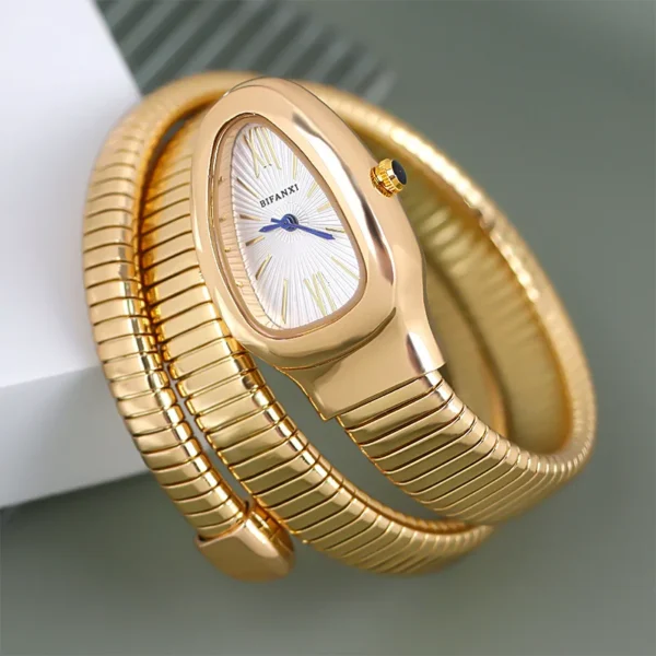 Simple AAA Snake Quartz Watch Women Classic Fashion Hot Sell Luxury Steel Watch Dress Design Bracelet Gold Sliver Watch Clock - Image 3