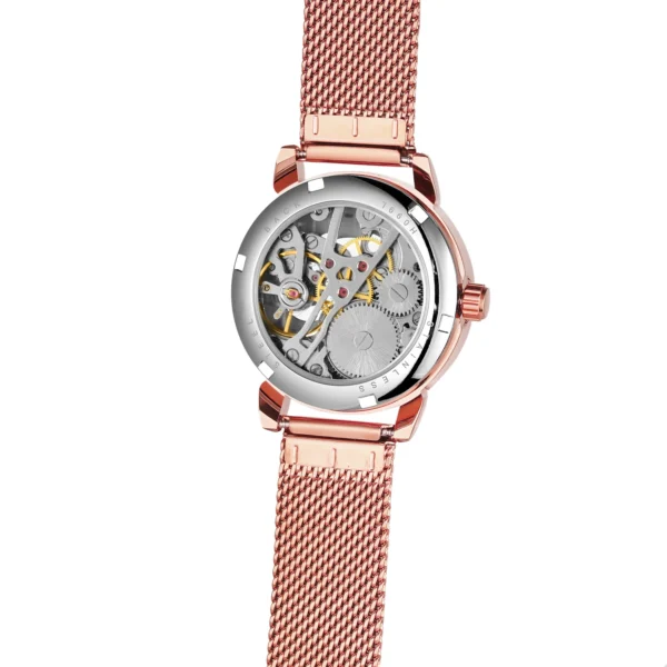 2024 High End Luxury Brands Steel Skeleton Mechanical Woman Watch Ladies Watches Stainless Steel Fashion Women's Wristwatch - Image 6