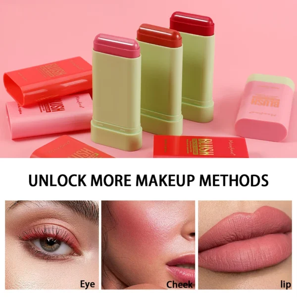Multi Functional Blush Stick Waterproof Long Lasting Easy Color Delicate Moisture - Image 2