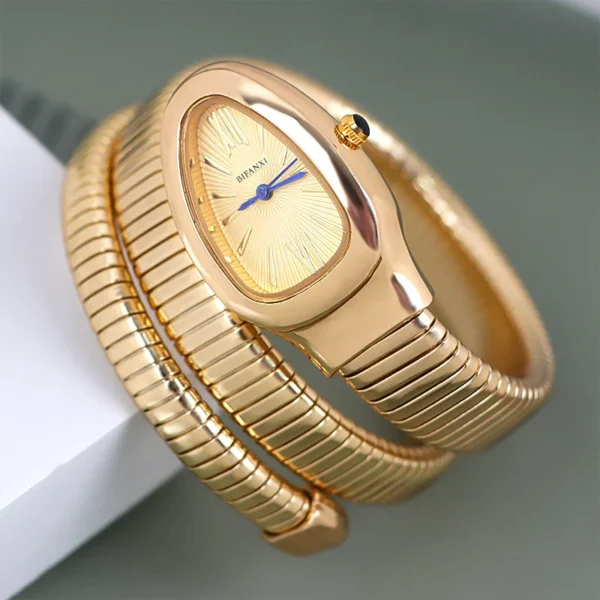 Simple AAA Snake Quartz Watch Women Classic Fashion Hot Sell Luxury Steel Watch Dress Design Bracelet Gold Sliver Watch Clock - Image 2