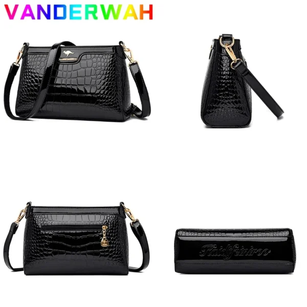 Luxury Crocodile Patent Leather Shoulder Crossbody Bag for Women 2024 Designer Handbag and Purse Female Small Phone Sac A Main - Image 4
