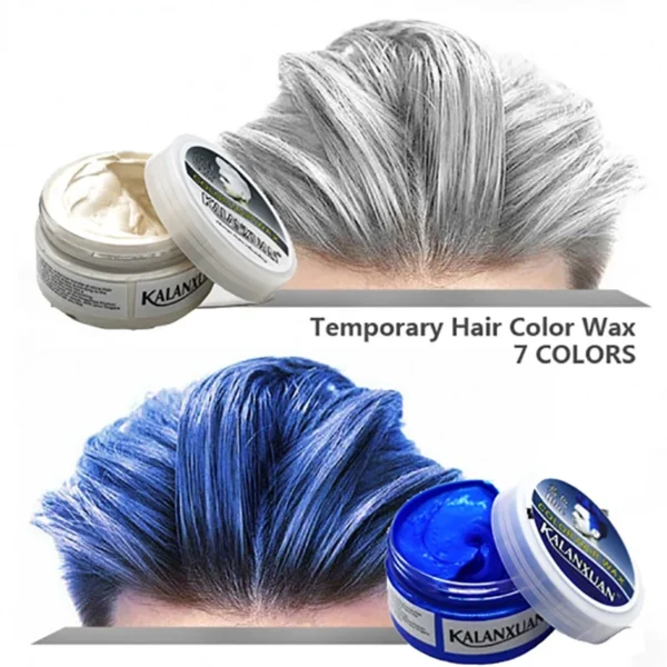 Hair Colors 9 Color Wax Dye Temporary Molding Paste 8 Color Blue Burgundy Grandma Gray Green Hairs Dye Wax Mud Styling Pomade - Image 2