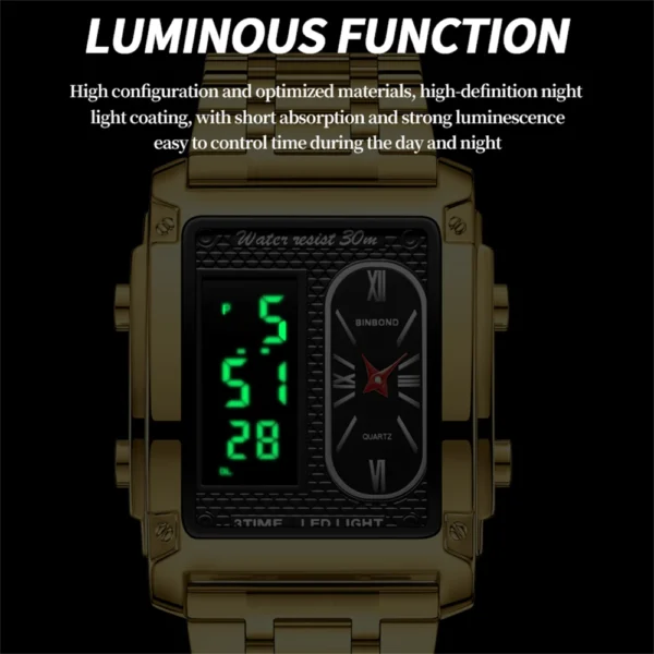 BINBOND Brand Mens Business Sports Quartz Watch Classic Waterproof Luminous Calendar Creative Clock Male Personalized Wristwatch - Image 5