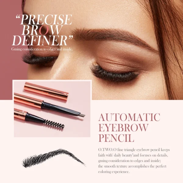 O.TWO.O Eyebrow Pencil Waterproof Natural Long Lasting Smooth Fill Fluff Blendable Shaping High Pigment Brow Pencil Eye Makeup - Image 2