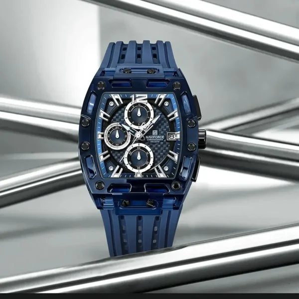 NAVIFORCE Fashion Men Watch Quartz Chronograph Clock 3ATM Waterproof Silicone Band Sports Casual Date Display Male Wristwatches - Image 6