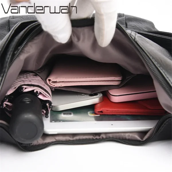 High Quality Leather Luxury Handbags Women Bags Designer Multifunction Shoulder Bags for Women Travel Back Pack Bolsa Feminina - Image 6
