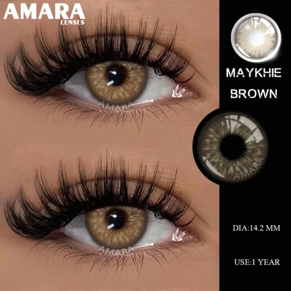 AMARA 1Pair Myopia Lenses Colored Contact Lenses for Eyes Lenses With Diopters Prescription Fashion Lenses Gray Eyes Lens Yearly - Image 2