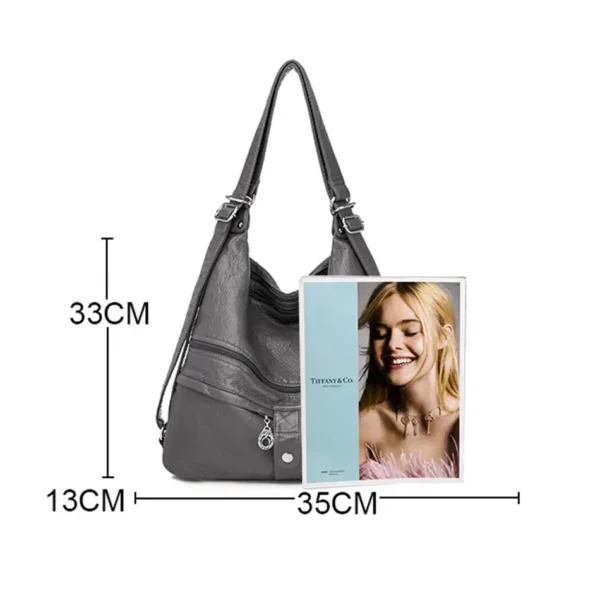 3-in-1 Soft Leather Multifunction Backpack for Teenage Girls Fashion Female Large Capacity School Bag Women Shoulder Bag mochila - Image 4