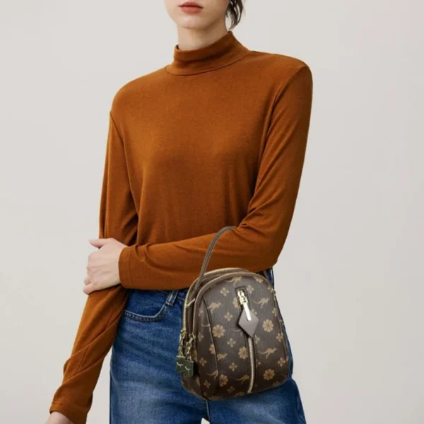 Two Layers Women's Printed Leather Small Shoulder Phone Bags Ladies Handbags Crossbody Bag High Quality Messenger Bag Sac A Main - Image 4