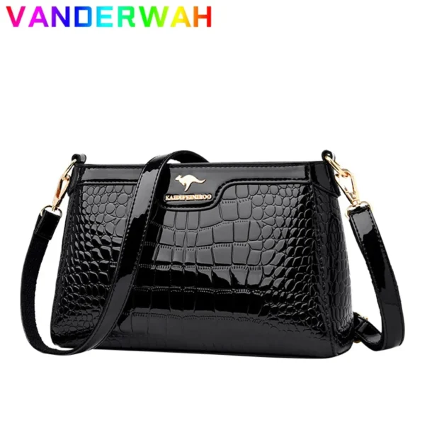 Luxury Crocodile Patent Leather Shoulder Crossbody Bag for Women 2024 Designer Handbag and Purse Female Small Phone Sac A Main