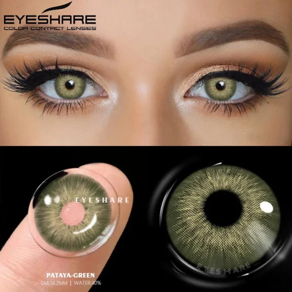EYESHARE 1Pair Myopia Lenses Color Contact Lenses for Eyes With Diopters Prescription Yaerly Brown Lenses Gray Colored Contacts - Image 3