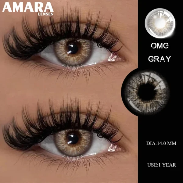 AMARA 1Pair Myopia Lenses Colored Contact Lenses for Eyes Lenses With Diopters Prescription Fashion Lenses Gray Eyes Lens Yearly - Image 3