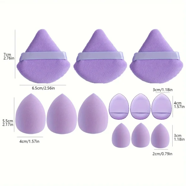 12Pcs Professional Makeup Sponge Set - Soft, Gentle, Multi-Purpose Tools for Perfect Foundation, Powder and Blush Application - Image 2