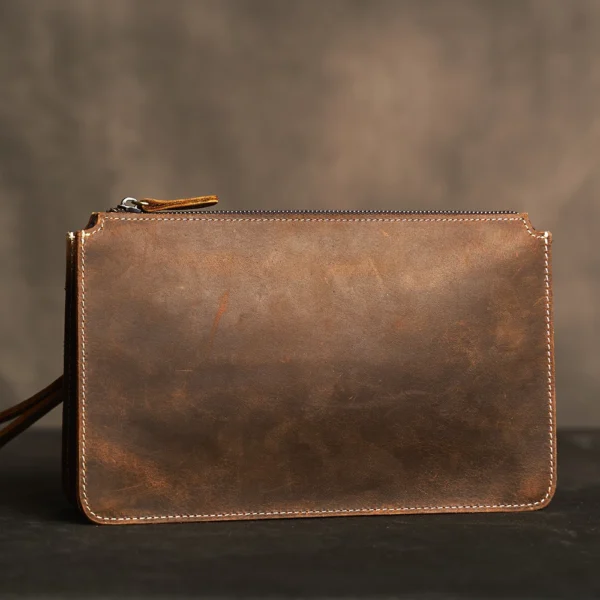 Men Genuine Leather Clutch Bag Cowhide Large Capacity Men Wallets Cell Phone Pocket Passcard Pocket High Quality Wallet For Men - Image 2