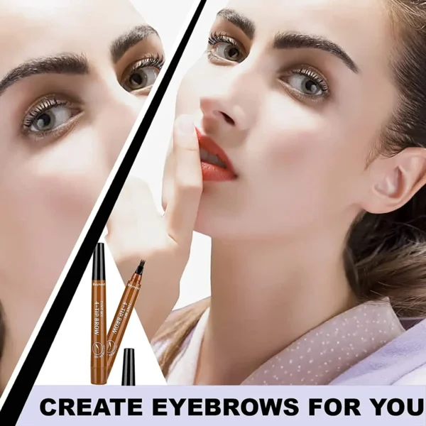4 Fork Eyebrow Pencil Natural Waterproof Anti-sweat Lasting Liquid Does Not Faint Dye Extremely Fine Eyebrow Pencil Makeup Tool - Image 5